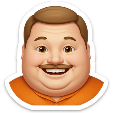 fat happy man smiling cheerful sticker