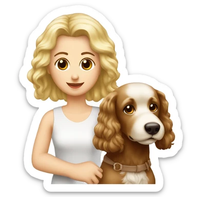  Paar blond und rothaarig mit braun weißen Malteser Pudel sticker