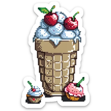 cream soda with a scoop of ice cream and a cherry on top sticker