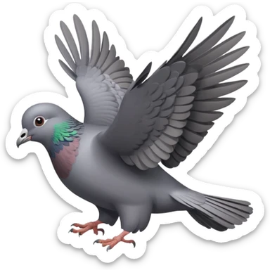 pigeon flying sticker