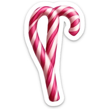 Pink candy cane heart sticker