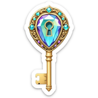 gemstone key unlocking a keyhole sticker