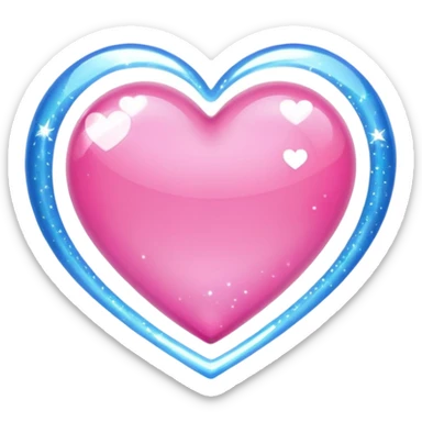 a pink heart with sparkles sticker