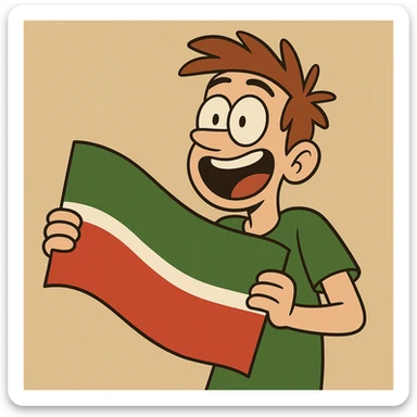 Tatarstan flag, cartoonish sticker