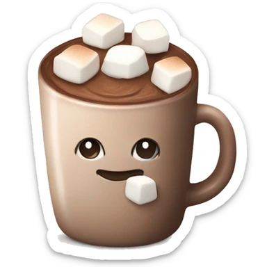 Hot chocolate mug with marshmallows sticker
