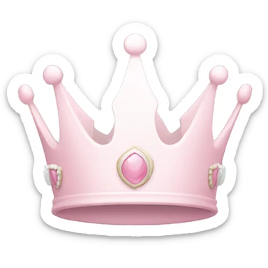 White and pastel pink crown sticker