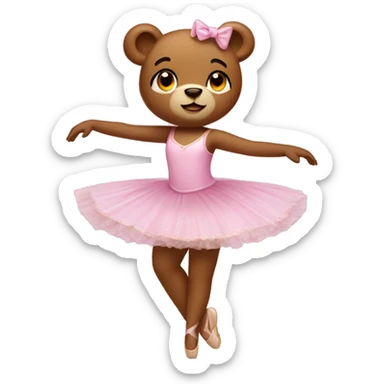 balerina bear sticker