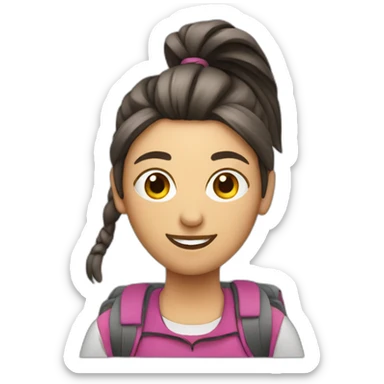 famale Backpackers with ponytail sticker