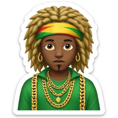 Rapper rasta hair sticker