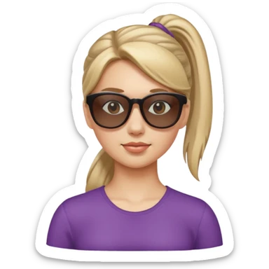 Woman with ponytail, sunglasses sticker