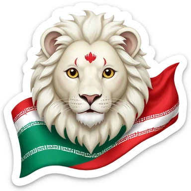🦁وسط رنگ سفید پرچم 🇮🇷 sticker