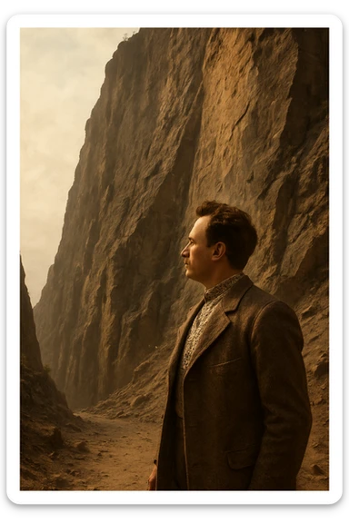 stands at the foot of the cliff sticker