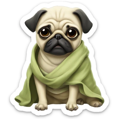 Yoda pug sticker