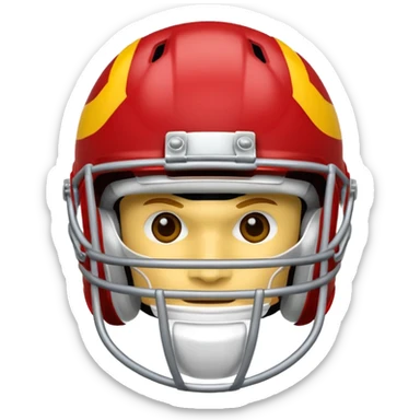 college football player helmets red & yellow mix sticker