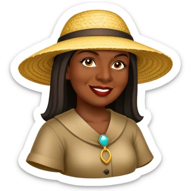 Créate an emoji of a woman with the tipical Colombian hat  sticker