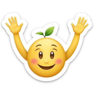 make me a emoji standing up with there hands out wide with there head up like there enjoying something  sticker