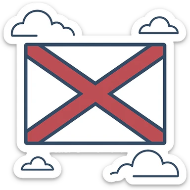 flag of the cross of Saint Andrew, white background with red saltire cross, flat style, no text sticker