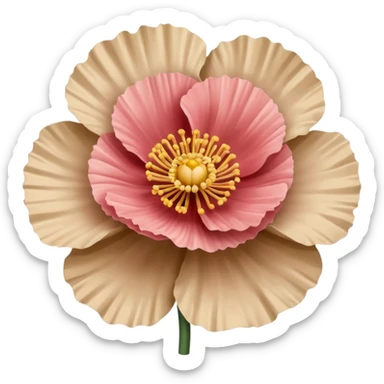 Carnation poppy beige light rose sticker