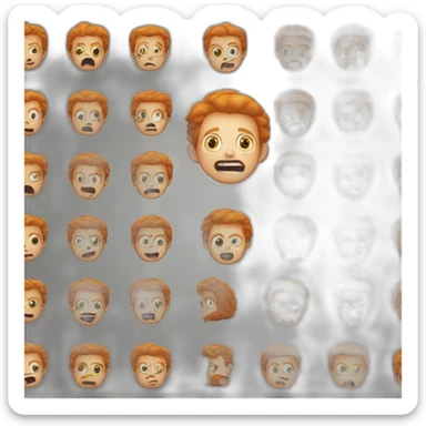 a ginger boy wearing a suit running away looking scared sticker