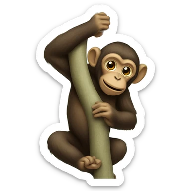 a monkey clibing a tree sticker