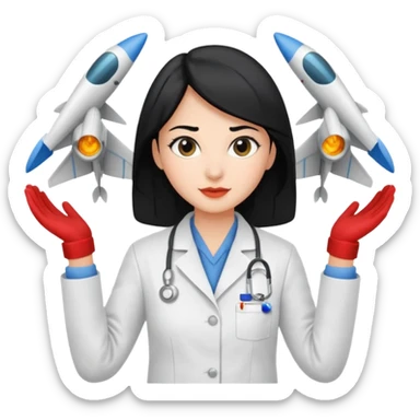 Femme cheveux noir travaille dans le domaine de l'aéronautique sticker