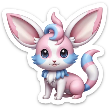 Colorful Sylveon-Espurr-Minccino-hybrid sticker
