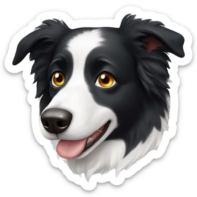 Border collie with one eye black sticker