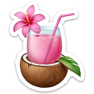 coconut drink with flowers sticker