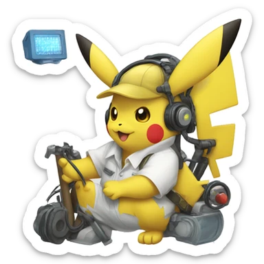 Pikachu ingeniero electrico sticker
