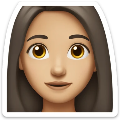 Dark long hair brown eyes bright skin, girl sticker