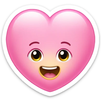 pink kawaii cute heart emoji sticker