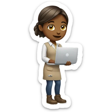 Girl at work  sticker