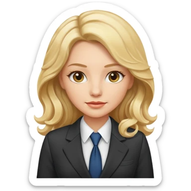 elegant female boss with long blonde wavy hair sticker