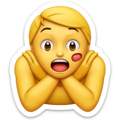 emoji strangling itself  sticker