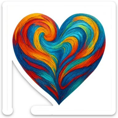 heart with a swirling oil paint effect sticker