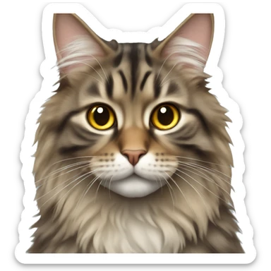emoji de whatsapp de un gato mainecoon sticker