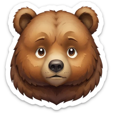 watercolor Sad Bear sticker
