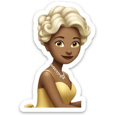 elegant lady in a classy dress playing the grand piano sticker