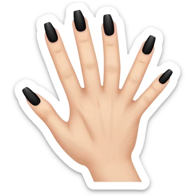 hand with black nails sticker