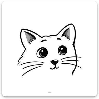 simple sketch of a cat face sticker