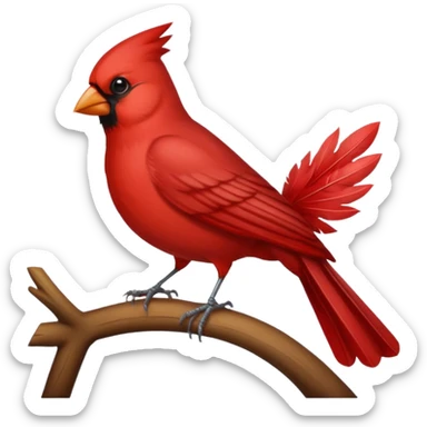 Cardinal bird praying sticker