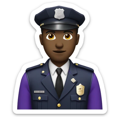 Black man police with purple suit sticker