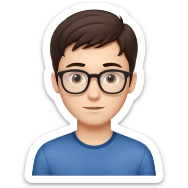 tall brunette hot nerdy boy sticker