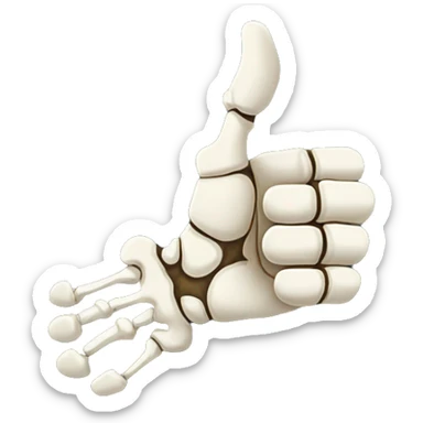 Thumb up skeleton hand sticker