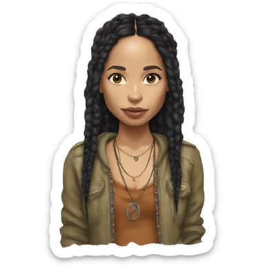 Zoe Kravitz, Portrait, Hippie Clothes sticker