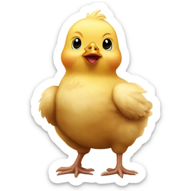 Baby chicken with speech buble that says “tuut tuut” sticker