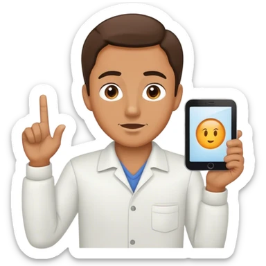 a man teaching infront a dash sticker