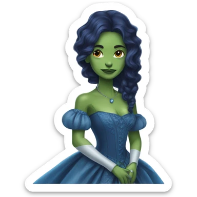 gamora in Victorian dress elegant blue  sticker