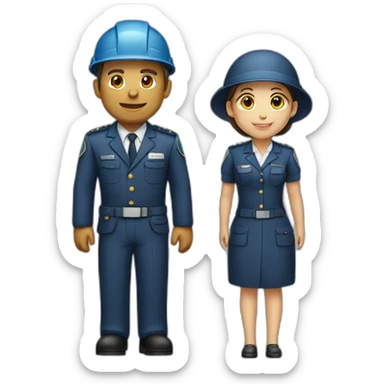 two architects a man and a woman in a uniform sticker