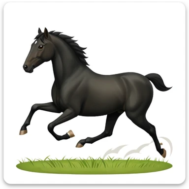 black horse chasing a running man sticker
